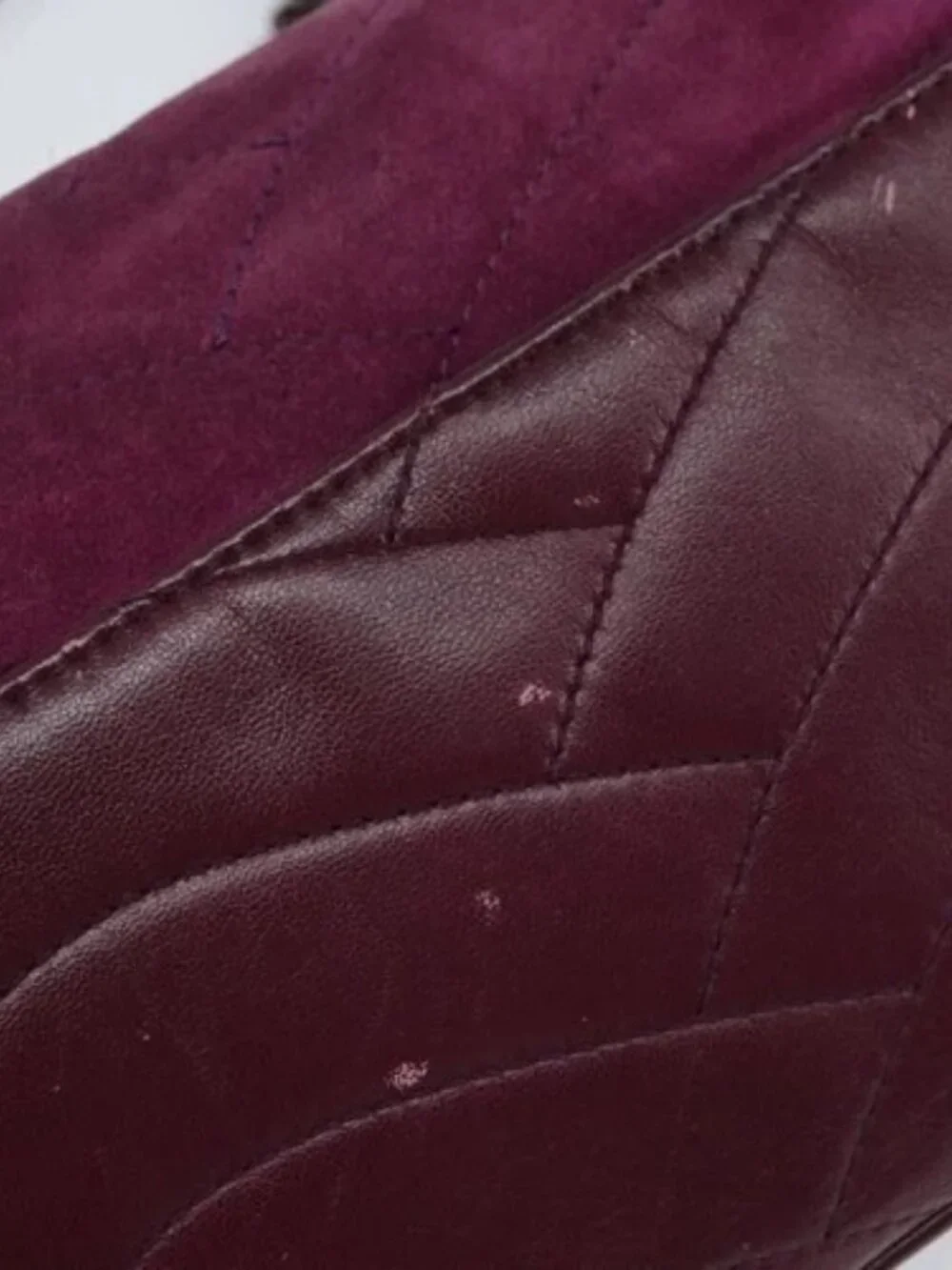 CHANEL Chain Shoulder Bag Suede Purple CC Auth